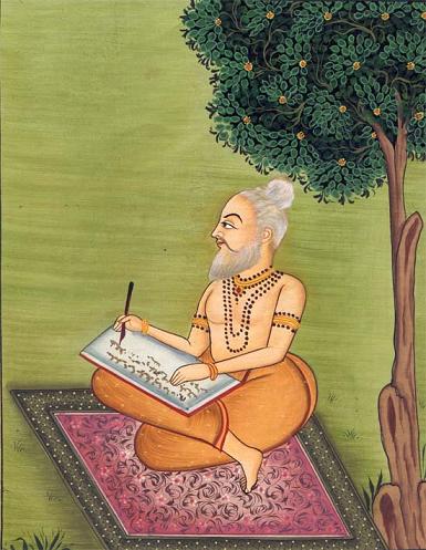 Valmiki composing Ramayana