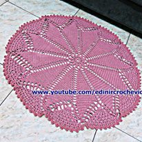 tapete de croche redondo rosa quartzo româmtico edinircrochevideos