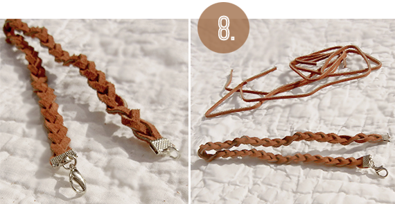 What supplies are needed to make braided leather cord bracelets
