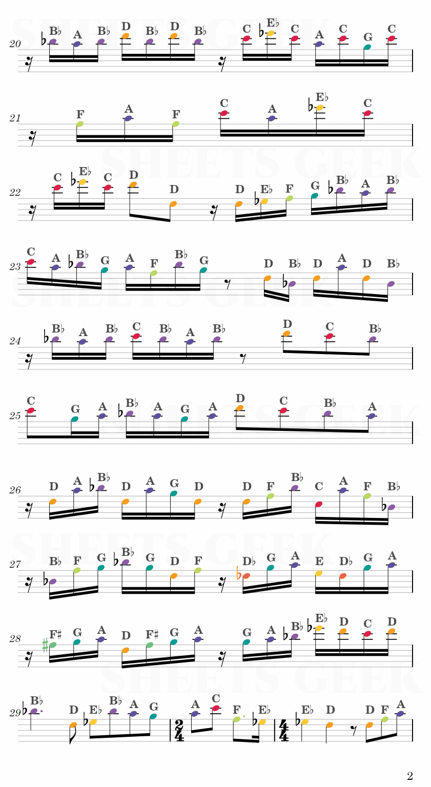 Love Theme - Ennio Morricone (Cinema Paradiso) Easy Sheet Music Free for piano, keyboard, flute, violin, sax, cello page 2