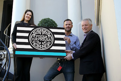 Angela De Souza with Andy Jones of Pizza Express and Will Lewis of The Best of Cheltenham