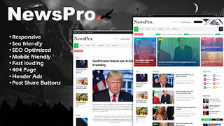 NewsPro Premium Blogger Template download Free