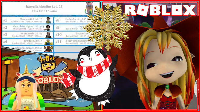 Chloe Tuber Roblox Deathrun Gameplay Collecting Snowflakes And