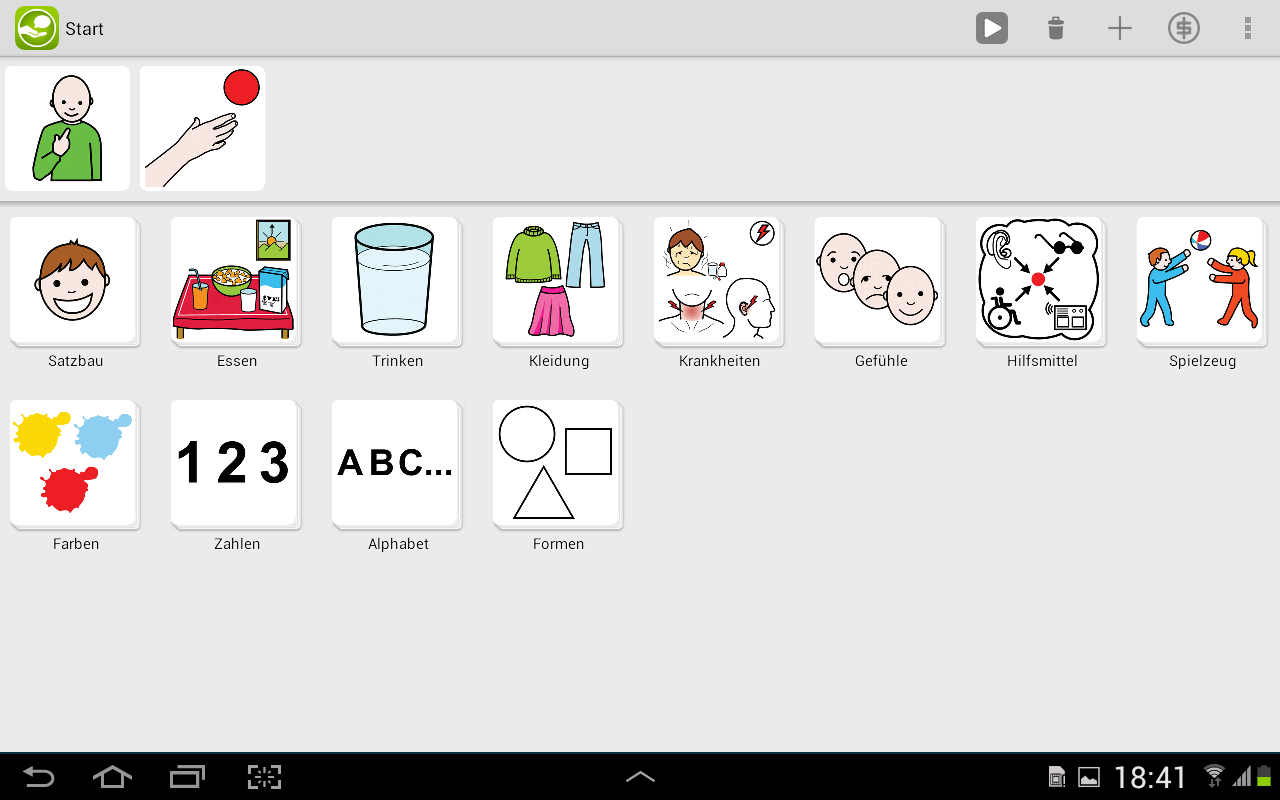 LetMeTalk Autismus Grundlagen der LetMeTalk Applikation am Beispiel