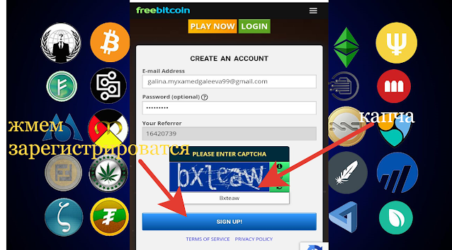 страница регистрации Freebitcoin страница регистрации в проекте Freebitcoin