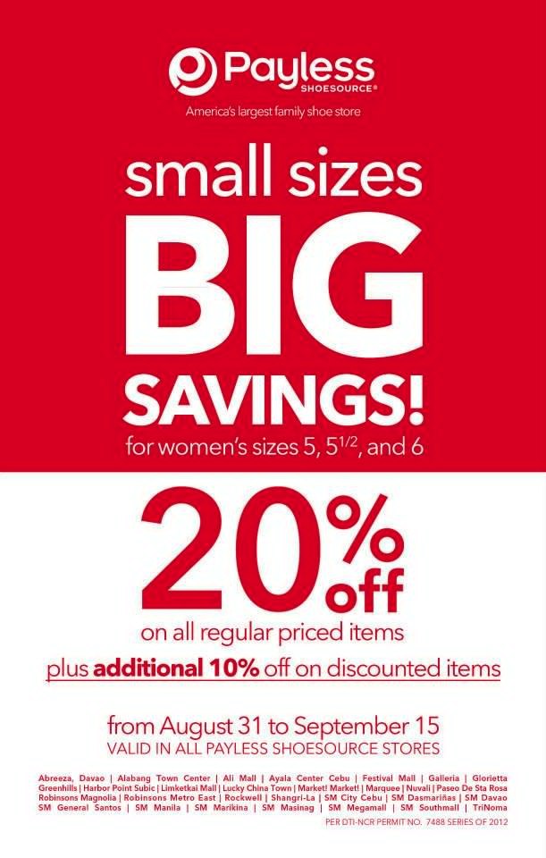 Manila Shopper: Payless' Small Sizes SALE Sept 2012