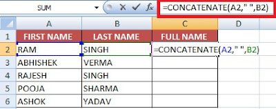 Combine Text from two or more cells into one cell (Concatenate)