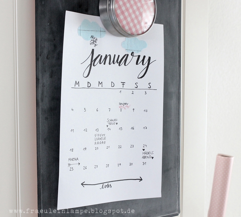 Fräulein Lampe: Kalender Freebie