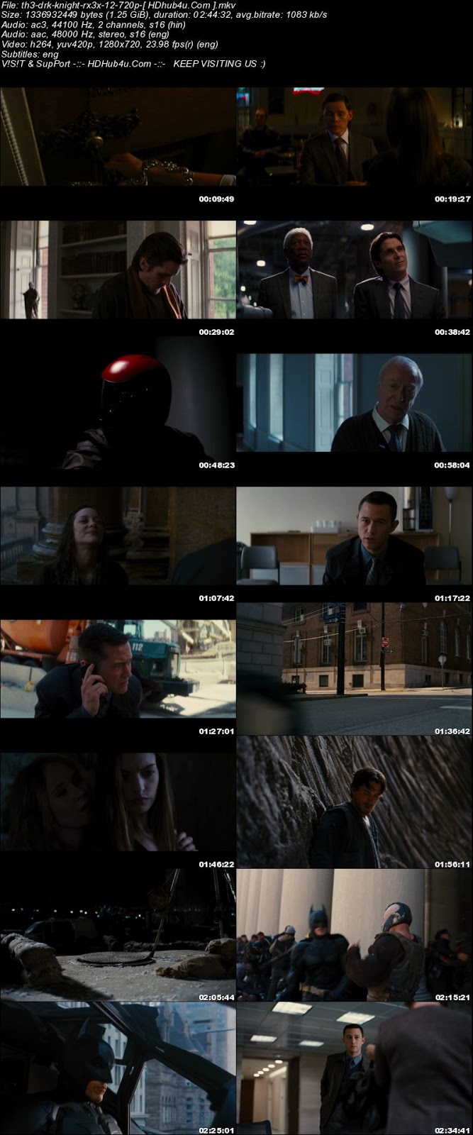 The Dark Knight Rises 2012 Hindi Dual Audio 480p BluRay Esubs 490MB Download