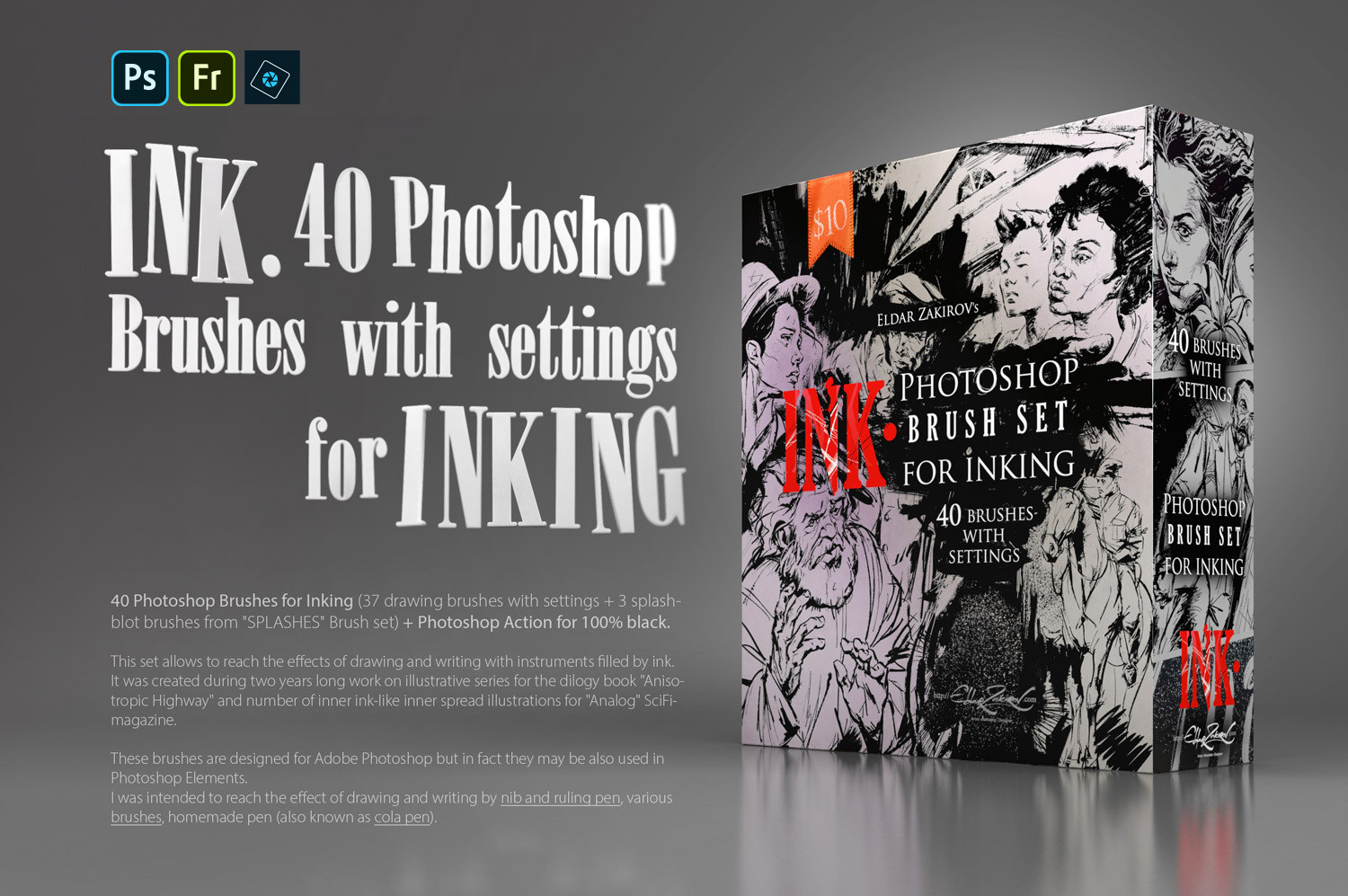 ArtStation - INK 40 Photoshop Brushes for Inking - by Eldar Zakirov 2 file%2B%25281%2529