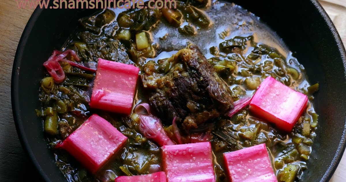 Persian rhubarb, parsley and mint stew