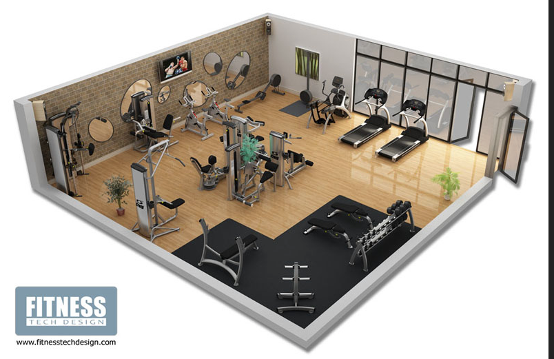3D modelling: Gym layout ideas.