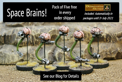 Space Brains pack of five free in June orders plus news of coming month