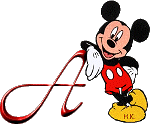 Alfabeto de Mickey Mouse recostado A