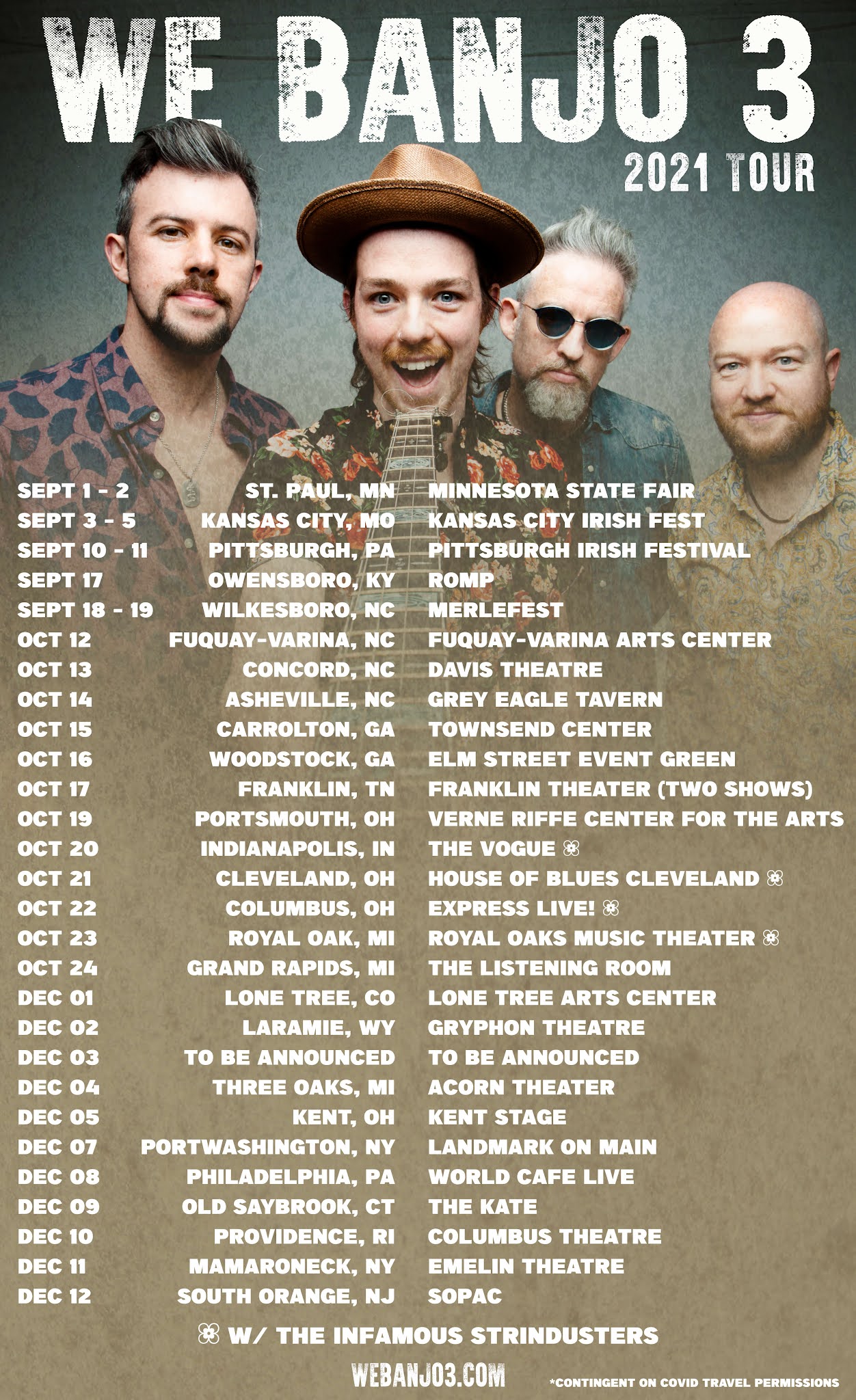 The Bluegrass Ireland Blog We Banjo 3 on tour in USA, late 2021early 2022