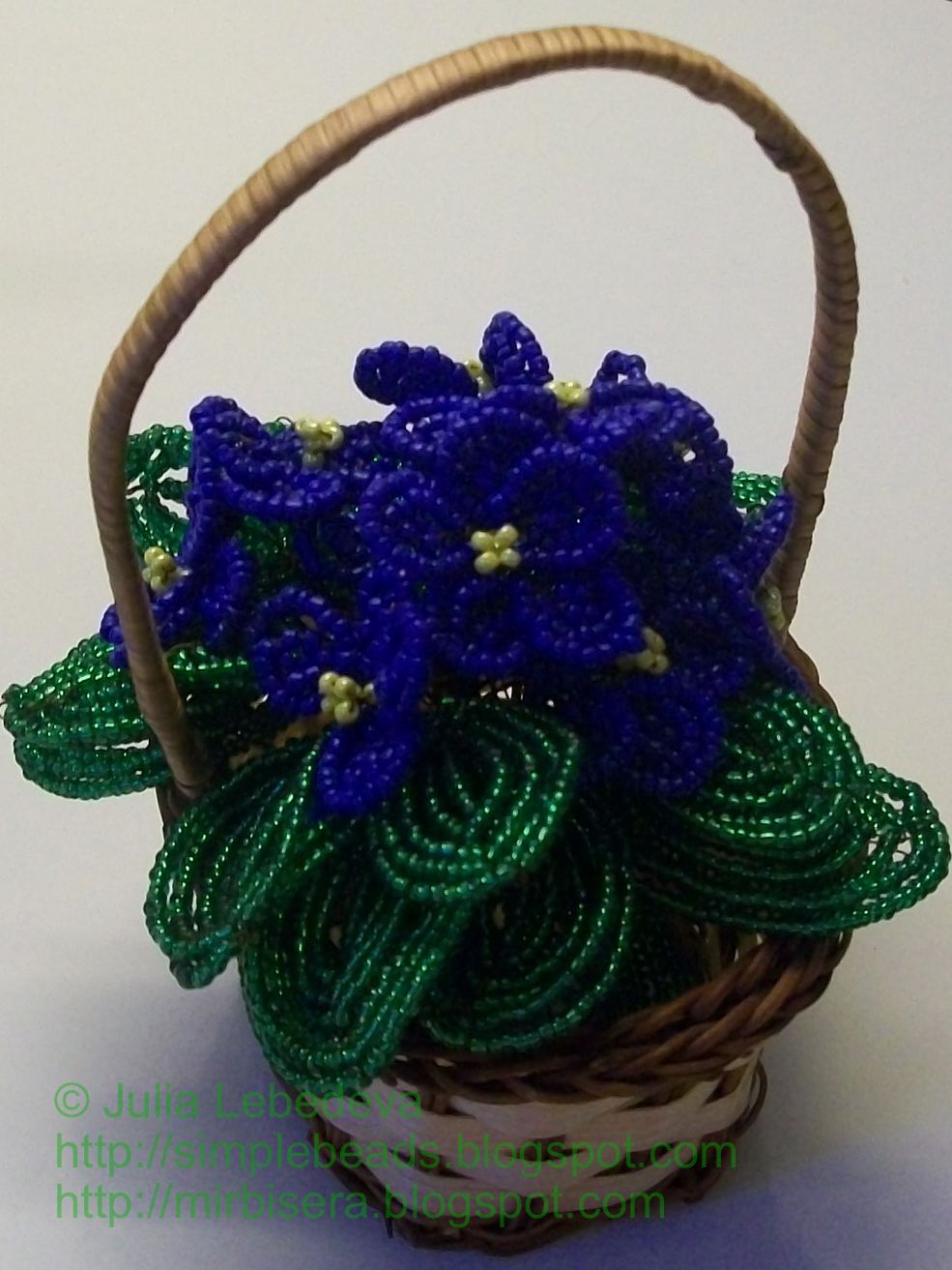 Beading for the very beginners Violet flowers