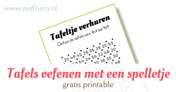 Onwijs Tafels oefenen met een spelletje (gratis printable) - MizFlurry MJ-44