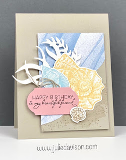 Stampin' Up! Friends Are Like Seashells Card ~ Sand & Sea Designer Paper #stampinup ~ www.juliedavison.com