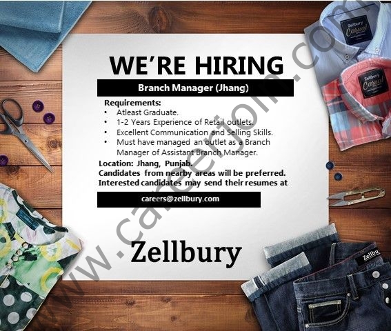 zellbury.com Jobs 2021 - Zellbury Pakistan Jobs 2021 in Pakistan