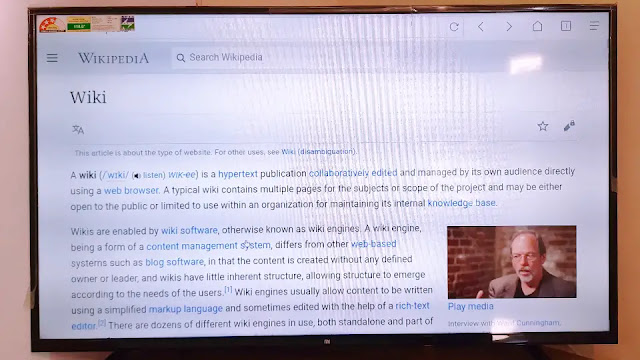 wikipedia in web browser in tv wikipedia in android tv