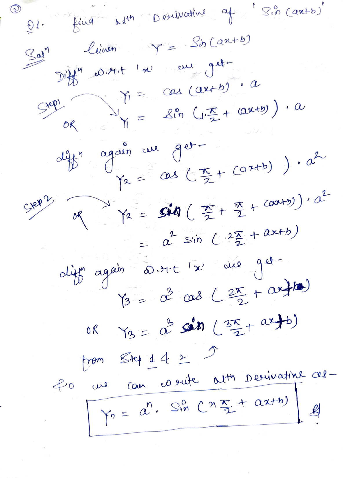 Nth Derivative Of Sin (ax b)|Engineering Mathematics Example - Math Traders