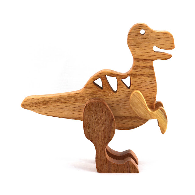 Toy Dinosaur, Allosaurus, Wood Toy Animal