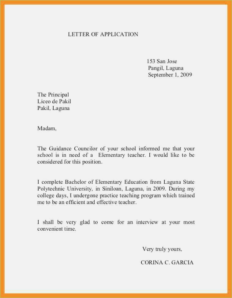 Format Of A Letter To Principal Letter Template
