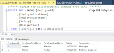 Create Asp.Net Core Web API with Entity Framework Core Code First Approach - YogeshHadiya.in