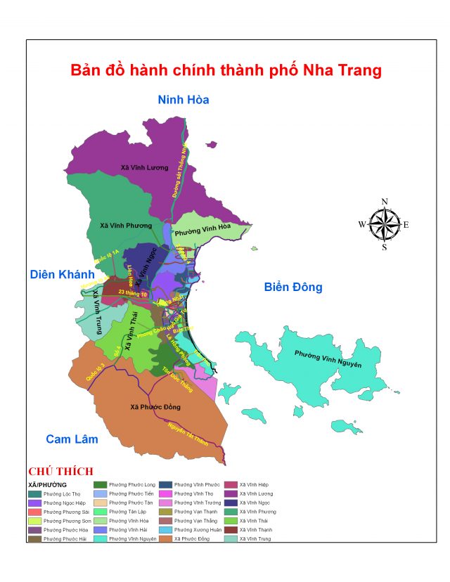 Bản đồ Thành phố Nha Trang, Tỉnh Khánh Hòa - Bản đồ Khánh Hòa