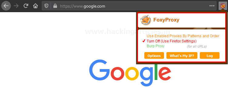 Burp Suite Configuring Proxy