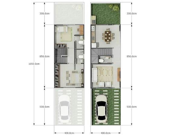  Denah  Rumah  Minimalis Lebar 4 Meter Beserta Anggaran Biaya 