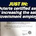 JUST IN: Duterte urges for the immediate enactment of salary increase