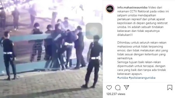 Heboh! Video Polisi Pukul Satpam Kampus Unisba Bandung