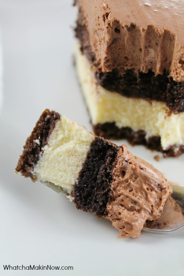 Chocolate Italian Love Cake - So easy, but looks fancy. Chocolate cake with a sweet Ricotta Cheese filling.