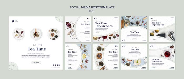 Instagram Posts Collection Tea Time