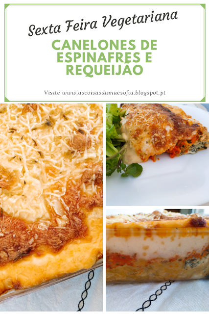 Canelones de espinafres e requeijão - Sexta Feira Vegetariana