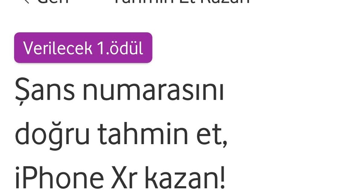Vodafone Tahmin Et Kazan Kampanyası İnformation Doctor