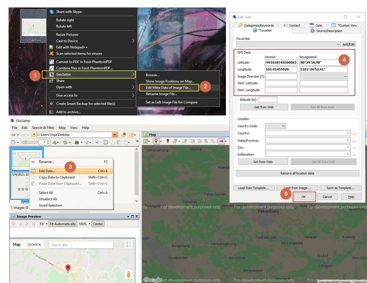 Cara menambahkan koordinat (GPS) ke metadata Foto. Edit metadata titik koordinat ke foto yang tidak ada koordinatnnya.