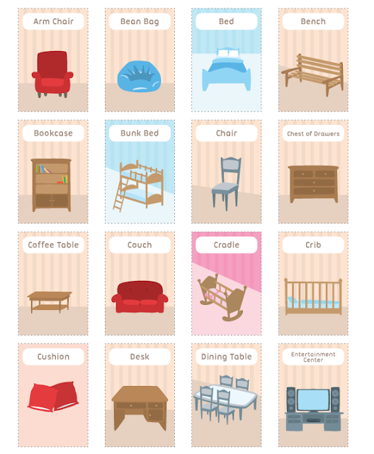 LEARNING ZONE LANGUAGES English Furniture Vocabulary