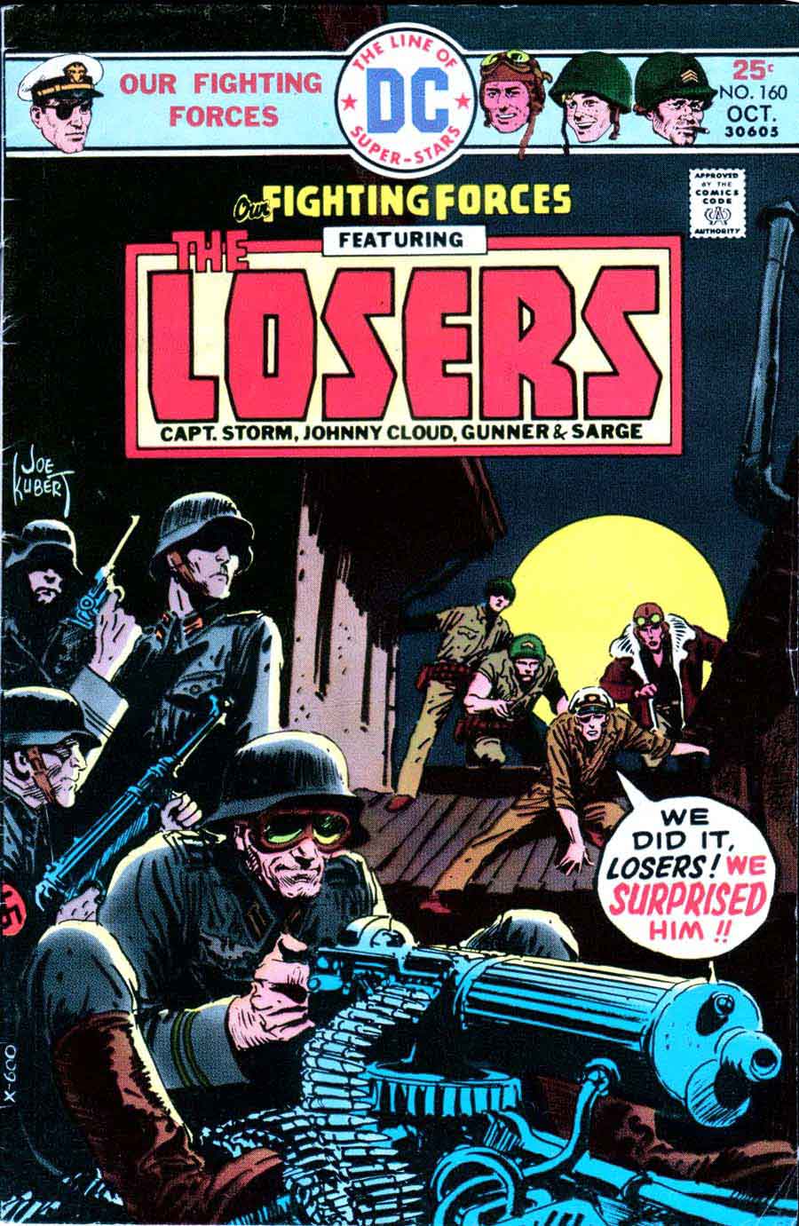 Joe Kubert dc bronze age war 1970s losers cover - Our Fighting Forces #160
