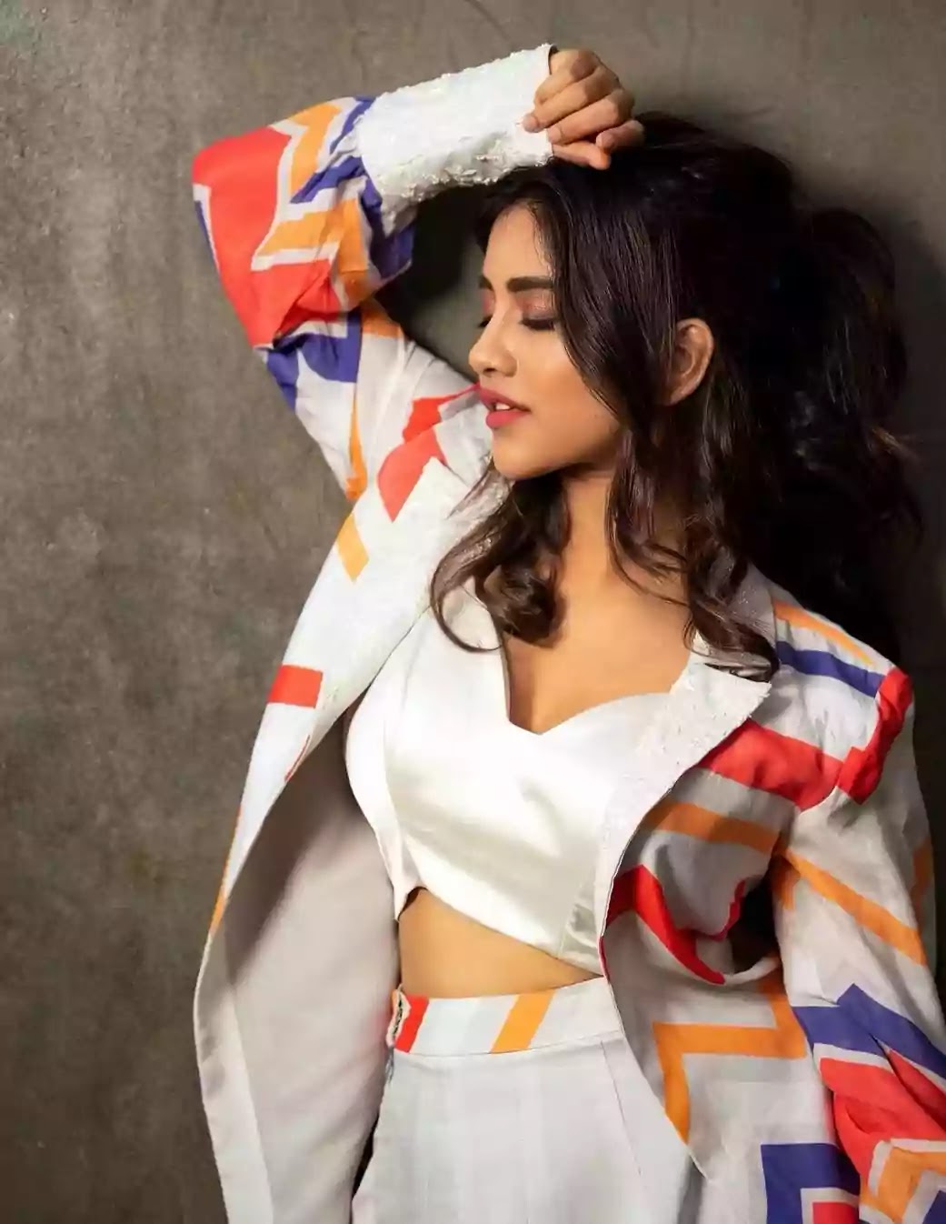 nabha-natesh-in-printed-blazer-and-skirt-set nabha-natesh-in-printed-blazer-and-skirt-set