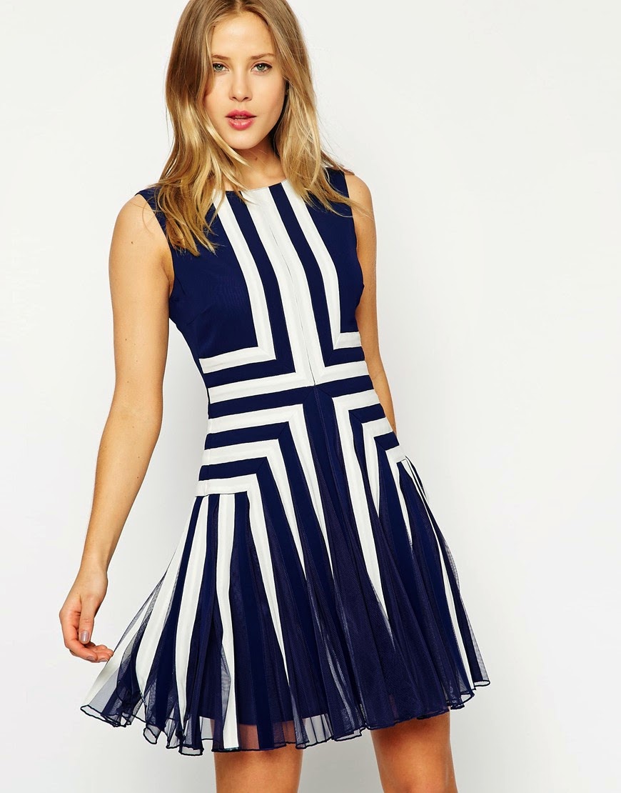 ASOS- Paneled Fit and Flare Mini Dress