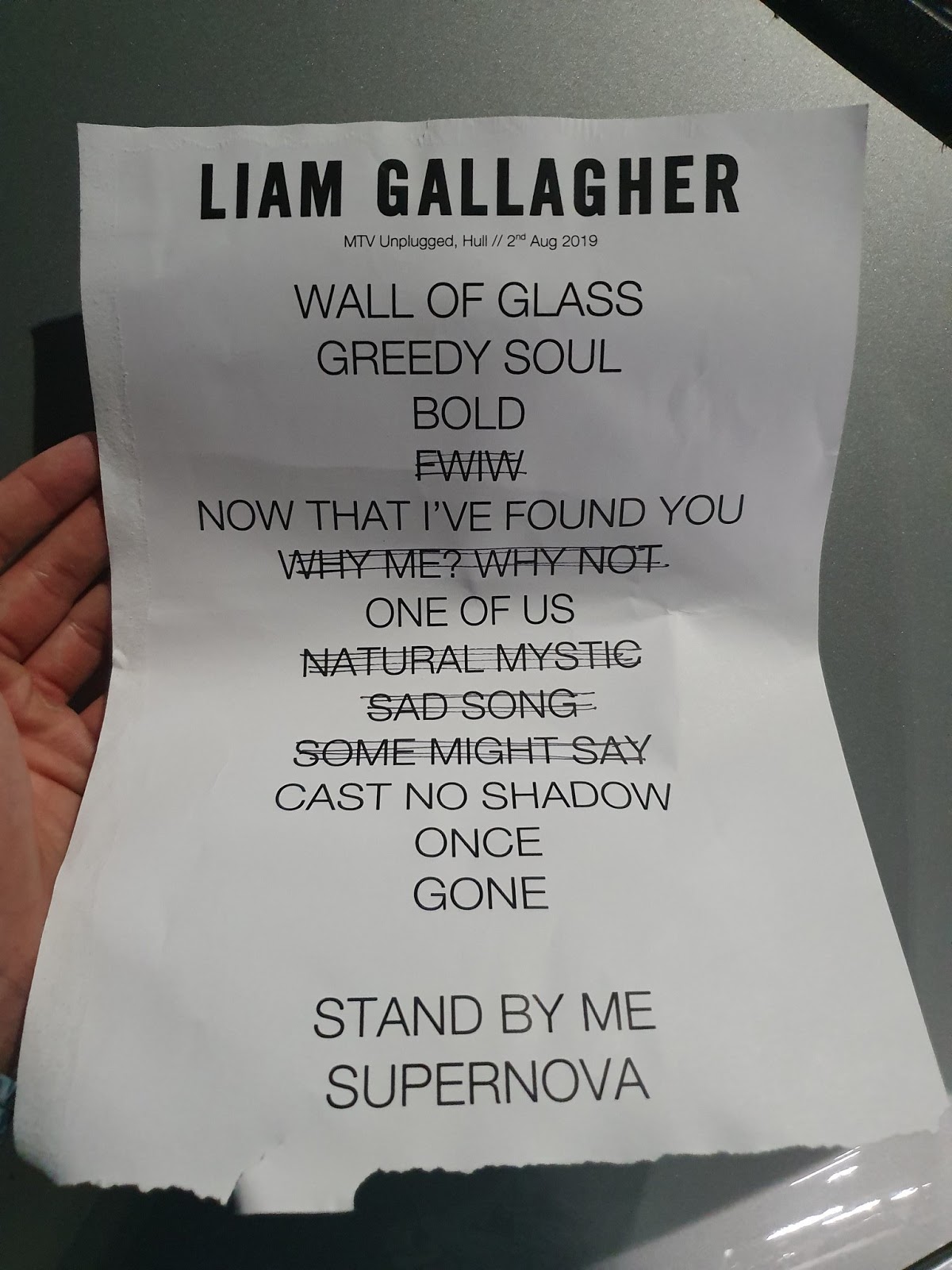 Setlist Liam Gallagher In Hull Latest Oasis, Liam And Noel Gallagher