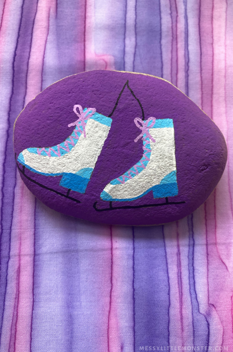 Winter Rock Painting - Messy Little Monster