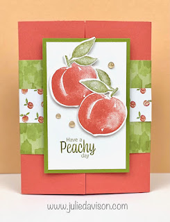 Stampin' Up! You're a Peach Designer Paper Explosion Card ~ Sweet as a Peach ~ www.juliedavison.com #stampinup