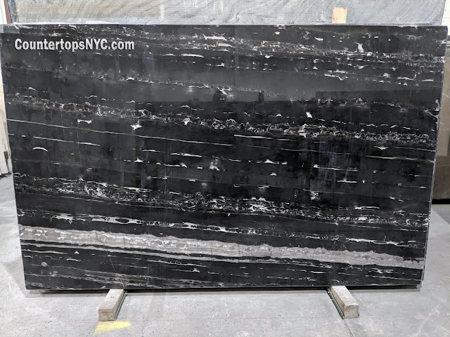 Port Black Polished Marble Slabs NYC