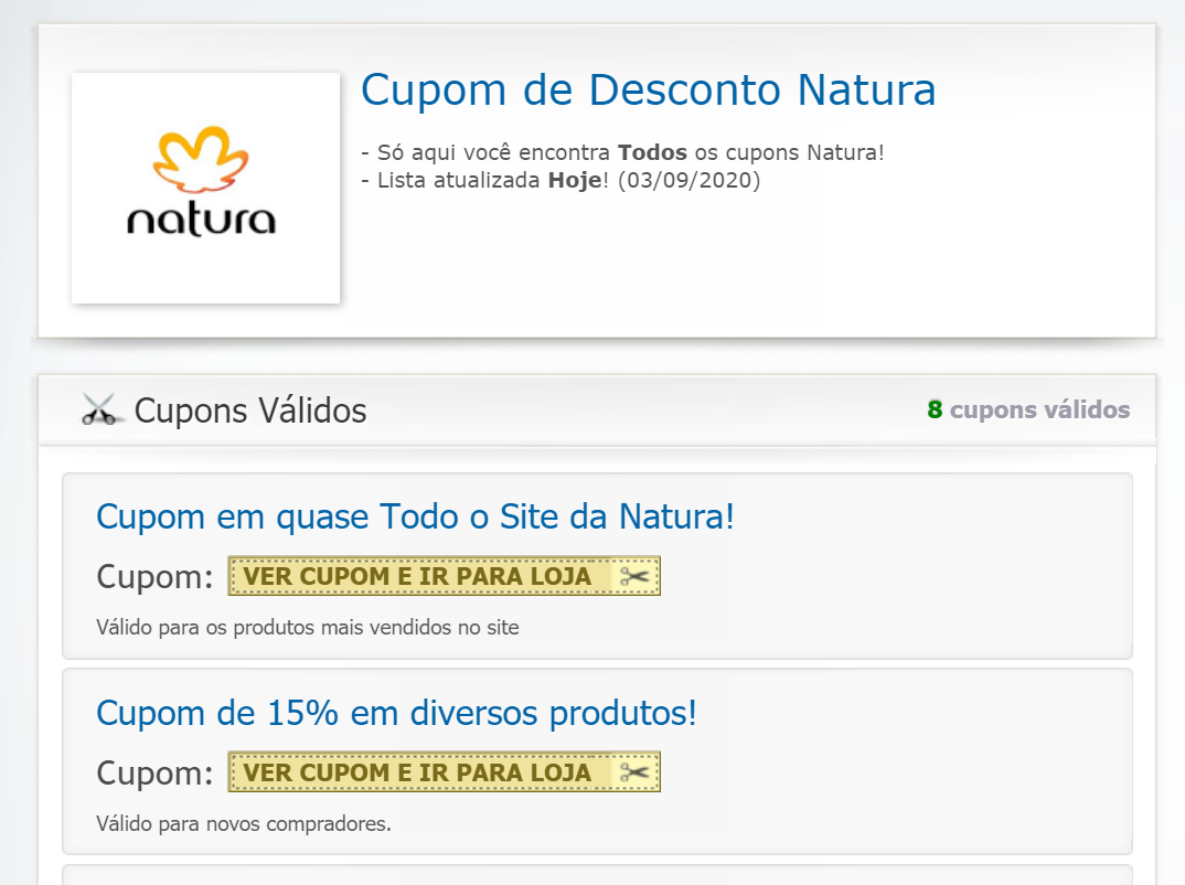 cupom de desconto natura –