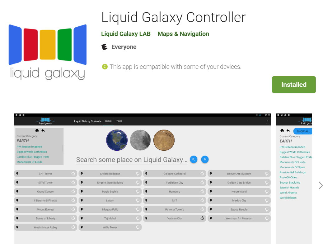Mobile applications - Liquid Galaxy project community site
