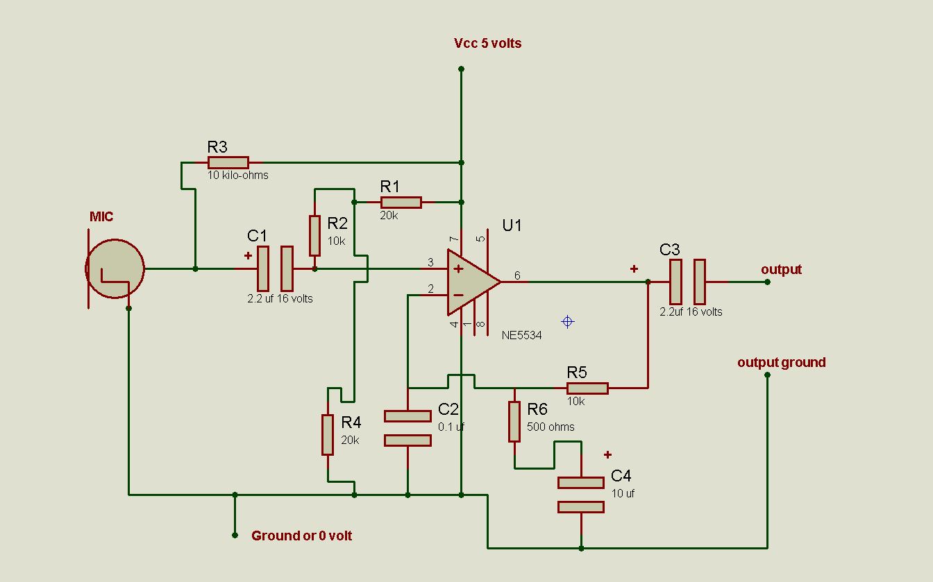 Electret Condenser Microphone Circuit Diagram