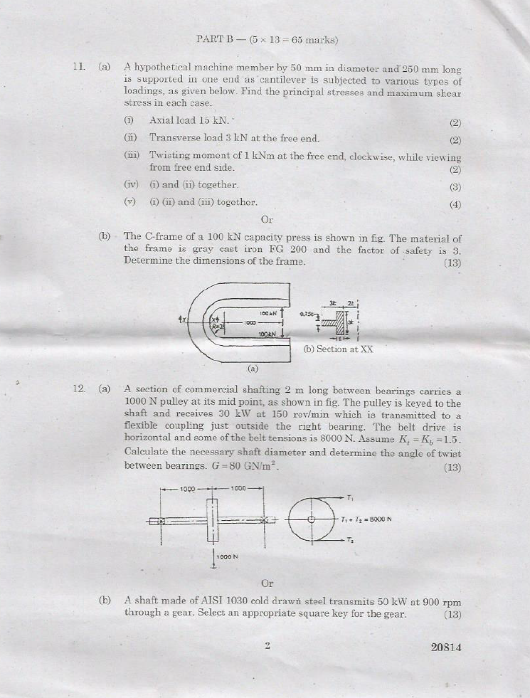 Anna University ME 6503 — DESIGN OF MACHINE ELEMENTS NOVEMBER/DECEMBER 2018 Question Paper